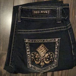 Red Rivet Skinny Jeans